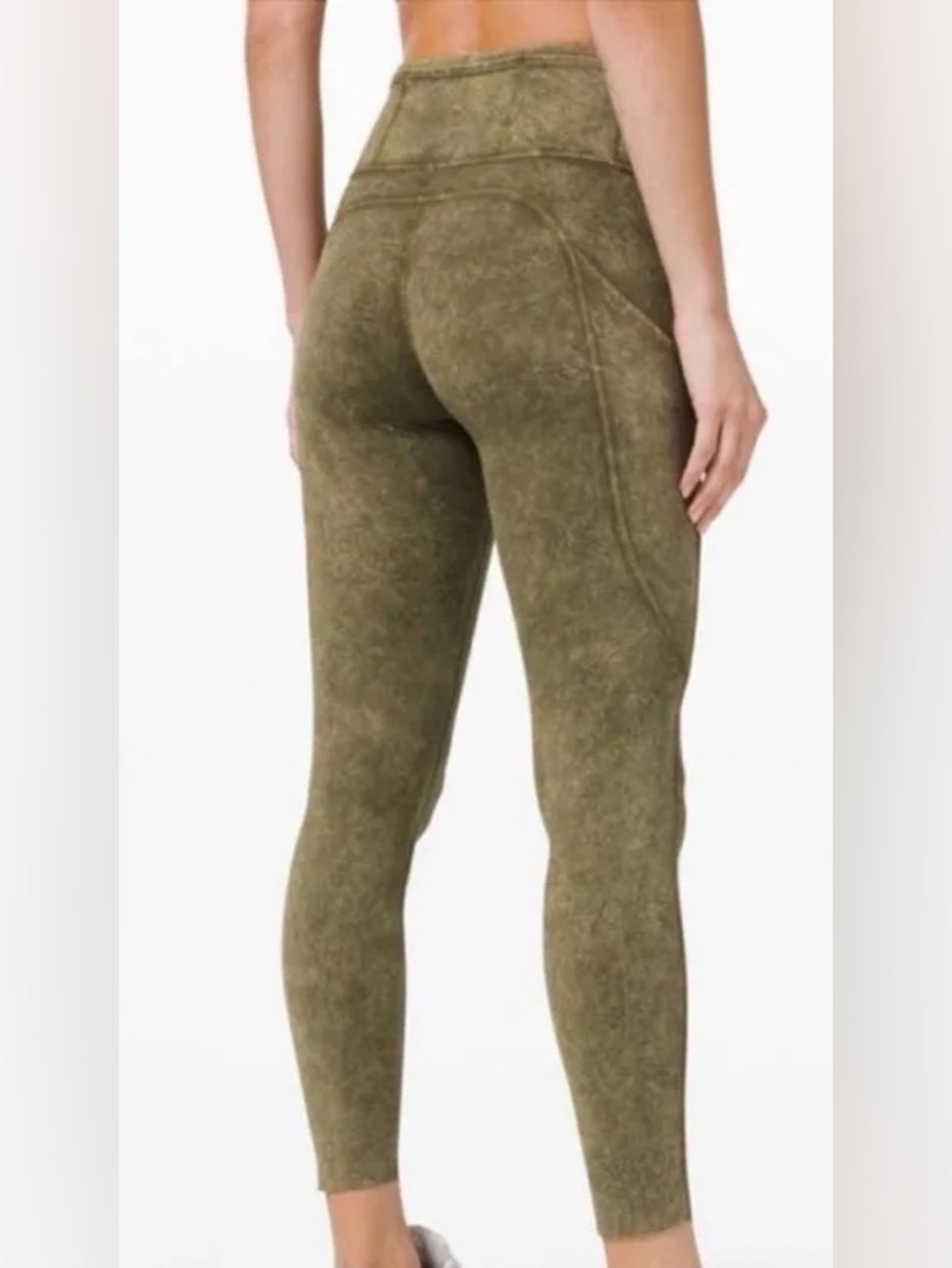 Lululemon Fast and Free Ice Dyed okive leggings - Picture 3 of 7